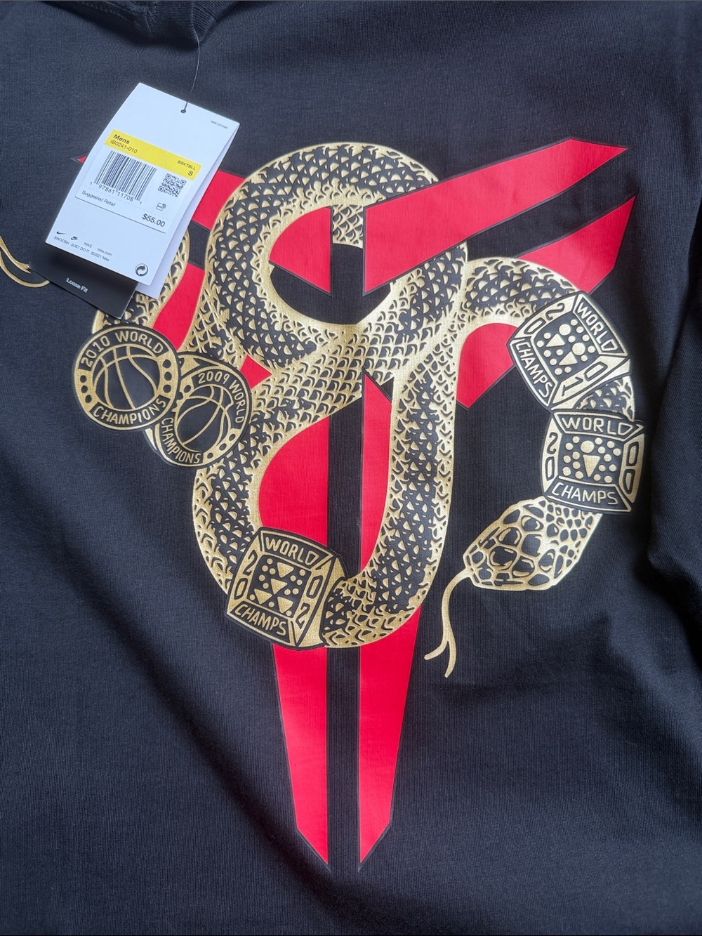 NWT- Mamba- Nike Black Long Sleeve Shirt with Red Kobe Emblem